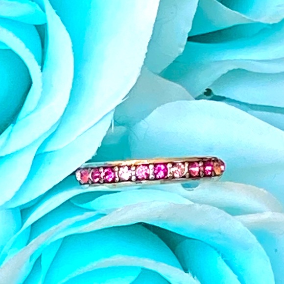 ⭐️KM⭐️Brighton CRYSTAL PALACE Pink Swarovski Crystal Stacking band ring Rare - Picture 11 of 11